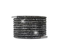 ACTINPANT Cordón De Zapato Con Diamantes Imitación, Diamante, Cadena Brillante, Correa Trenzada Cruzada, Artesanal, 1 Ud(Gun Grey)