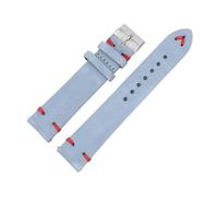 ACTINPANT Correa de piel ante for reloj, pulsera vintage, hecha a mano, con costuras, 22 mm y 24(Blue-red wire,22mm)