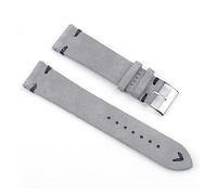 ACTINPANT Correa de piel ante for reloj, pulsera vintage, hecha a mano, con costuras, 22 mm y 24(Gray-black wire,24mm)