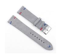 ACTINPANT Correa de piel ante for reloj, pulsera vintage, hecha a mano, con costuras, 22 mm y 24(Gray-red blue wire,20mm)