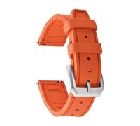ACTINPANT Correa de Reloj Caucho fluorado FKM 20/21/22 mm, Repuesto Impermeable, 1 Unidad(Orange,21mm)