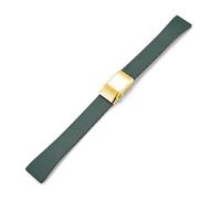 ACTINPANT Correa de reloj con hebilla mariposa caucho fluorado, universal, for pulsera 20 mm(Dark Green 03)