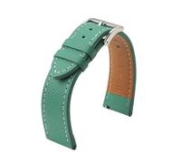 ACTINPANT Correa de Reloj Cuero Genuino for Galaxy Watch 3, 4 y 5, for Mujer Hombre, 18 mm, 20, 22 19, Epsom(Green WH Line 1,19mm)