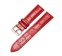ACTINPANT Correa de Reloj Cuero Repuesto Universal for Hombre y Mujer, 22 mm 24, 1 Unidad(Red Rosegold,22mm)