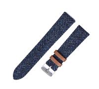 ACTINPANT Correa de reloj cuero tejido en lana, 18 mm, 20 y 22, estilo vintage, for hombre mujer(Blue,20mm)