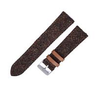 ACTINPANT Correa de reloj cuero tejido en lana, 18 mm, 20 y 22, estilo vintage, for hombre mujer(Brown,20mm)