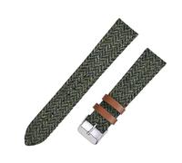 ACTINPANT Correa de reloj cuero tejido en lana, 18 mm, 20 y 22, estilo vintage, for hombre mujer(Green,22mm)