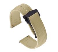 ACTINPANT Correa de reloj FKM impermeable con estampado tropical for correas 20 mm hebilla desplegable(Khaki-Buckle2)
