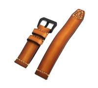 ACTINPANT Correa de Reloj Piel auténtica Vintage for Hombre, 18 mm, 20, 22, 24 y 26, Vaca Doble Capa, Hecha a Mano(Black Buckle,20mm)