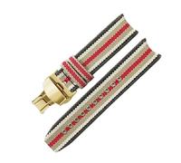ACTINPANT Correa de Reloj Tejida for Burberry Bu7600 7680 ARC Interface con Rayas Tejido Transpirables for Hombre, Accesorios 22 mm(Stripes-Golden-B1)