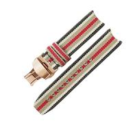 ACTINPANT Correa de Reloj Tejida for Burberry Bu7600 7680 ARC Interface con Rayas Tejido Transpirables for Hombre, Accesorios 22 mm(Stripes-Rose-B1)