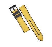 ACTINPANT Correa de repuesto for reloj híbrido FKM 22 mm(Black-Yellow 2)