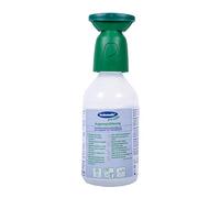 ACTIOMEDIC Acondicionador de ojos con solución de cloruro de sodio 0,9 %, limpiador de ojos estéril para el trabajo, botella de lavado con solución salina, primeros auxilios con cabezal y tapa ergonómicos, 250 ml