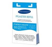ACTIOMEDIC I DETECT AQUATIC - Juego de recarga de parches detectables, 30 unidades, para la industria alimentaria, compatible con dispensador de parches EasyAid, vendas impermeables hipoalergénicas
