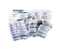 ACTIOMEDIC Recarga de primeros auxilios según DIN 13169:2021, kit de recarga para botiquín y armario de primeros auxilios con letras multilingües I Equipo médico de emergencia Neutral