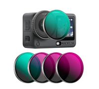 Action 6 CPL & ND Filtros Juego compatible con DJI Action 6, Paquete de 4 CPL+ND8+ND16+ND32 Encajar Filtros de Densidad Neutra Polarizados, Lente Funda Silicona, Multicapa HD Cristal Acción Cámara Kit