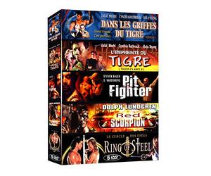 Action aventure - Coffret 5 films n° 2 : Dans les griffes du Tigre + L'empreinte du Tigre + Pit Fighter + Red Scorpion + Ring of Steel [Francia] [DVD]