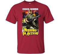 Action Chuck Norris Retro MIA 1980a Movie War Vietnam Pow T Red Man t Shirt Red