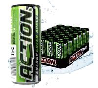 Action Energy Drink Green Apple (48 x 250 ml) incluye depósito - Refresco con sabor a manzana verde - patata energética con mayor contenido de cafeína 31,5 mg/100 ml de cafeína enfoque mejorado