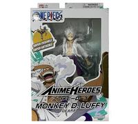 BANDAI - Anime Heroes - Figura Anime Heroes - Figura de Anime Heroes 17 cm - Monkey D. Luffy Gear 5 - Licencia Oficial de One Piece - Figura articulada Luffy Version Gear 5 - Juguete Infantil de 4