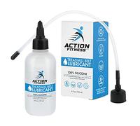 Action Fitness Lubricante para cinta de correr 100% silicona, botella de 4 onzas con tubo de aplicación y tapa de boquilla giratoria, lubricante fácil de aplicar, flujo controlado, lubricación de