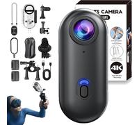 ActionSnap - Thumb Action Camera, Mini 4K Thumb Action Camera , Wearable Gosnap Body Cam, 30M Waterproof, 170° Wide Angle with 10 Complete Accessories for Bike Cycling, Pet, Vlogging (Black,32G)