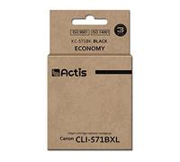Actis KC-571Bk Black Ink Cartridge for Canon Printer (Canon CLI-571Y Replacement) estándar