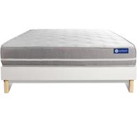 Actisom Somier blanco + Colchón con espuma viscoelástica 180 x 190