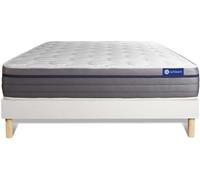 Actisom Somier blanco + Colchón con espuma viscoelástica 180 x 200