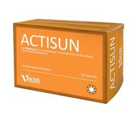Actisun Betacaroteno para un Bronceado Natural y Luminoso | Antioxidante con Vitaminas C y E para la Protección de la Piel contra Radiaciones Ultra Violetas y Radicales Libres (60 Cápsulas (1 Bote))