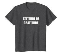 Actitud de gratitud Camiseta, Niños, Jaspeado Oscuro, 12 años