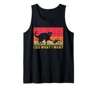 Actitud del Gato Hago lo Que Quiero Funny Plant Chaos Humor de Mascotas Camiseta sin Mangas