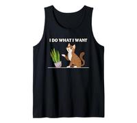 Actitud del Gato Hago lo Que Quiero Funny Plant Chaos Humor de Mascotas Camiseta sin Mangas