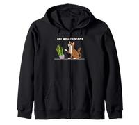 Actitud del Gato Hago lo Que Quiero Funny Plant Chaos Humor de Mascotas Sudadera con Capucha