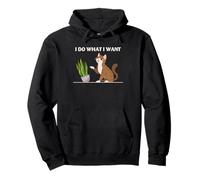 Actitud del Gato Hago lo Que Quiero Funny Plant Chaos Humor de Mascotas Sudadera con Capucha