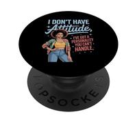 Actitud Divertida Diciendo Que Tengo Personalidad Poder Mamá Mujeres Hombres PopSockets PopGrip Adhesivo