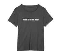 Actitud Fresca Todos los días Camiseta, Mujer Tallas Grandes, Jaspeado Oscuro, 5XL Grande