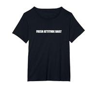 Actitud Fresca Todos los días Camiseta, Mujer Tallas Grandes, Negro, 4XL Grande