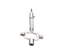 ACTIUSIS Llave de arquitecto universal, llave de construcción multifuncional, llave de obra con medidor de cilindro, para abrir cerradura, plata, 1 unidad