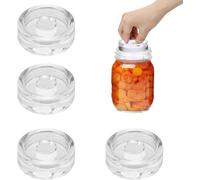 ACTIUSIS Pesos de fermentación, pesos de vidrio para fermentación, pepinos de vidrio para conservas de peso, pesos de vidrio para fermentación de boca ancha, 4 unidades, diámetro de 7 cm (mango largo)