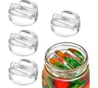 ACTIUSIS Pesos de fermentación y conservas, vidrio para pepinos y fermentación de boca ancha, 4 unidades, diámetro de 7 cm (mango largo)