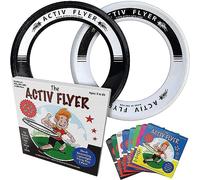 Activ Life Active Flyer: Anillos de Frisbee aerodinámicos: ¡diversión al Aire Libre para niños, niños o niñas de Todas Las Edades! Paquete de 2 (Blanco/Negro)