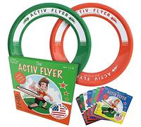 Activ Life Anillos voladores [Verde/Naranja]. Juguete Volador definitivo para los Mejores Juegos de Exterior con Amigos y Familia. Juguete Deportivo de Gimnasio para diso Golf.