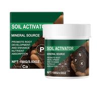 Activador de suelo para verduras - Fertilizante potenciador de fuente mineral nutritiva de 100 g | Nutriente del suelo de 2,17x2,56 pulgadas para flores, césped, crecimiento vegetal, entusiastas de la