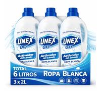 Activador del lavado Ropa Blanca, Quita las manchas, Gel Quitamanchas, Con Oxigeno Activo, Especial lavado a mano o máquina como complemento del detergente, Eficaz en agua fria, 3 Botellas de 2 Litros