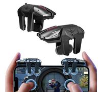 Activadores De Juego Para Teléfonos: Controlador De Juego G21 Con Seis Dedos Para Cena De Pollo, 2 Joysticks Móviles | Disparador Sensible Negro Del Plug And Play De Las Palancas De Man [Android]