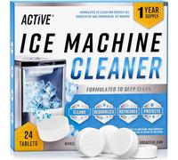 ACTIVE Descalcificador para máquina de hielo - 24 tabletas limpias compatibles con Frigidaire, Ópalo, GE Profile, Kitchenaid, descalcificador sin níquel para encimera, máquinas de hielo de pepitas - 1