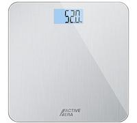 Active Era Báscula de Baño Digital Ultrafina con Sensores de Alta Precisión, Pantalla LCD y Pilas AAA Incluidas. Cristal Templado Ultra Resistente (Kg/Stone/libras) - Acero