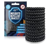 Active Era Pulsera Antimosquitos Pack 12, Brazalete Repelente Mosquitos e Insectos Adultos y Niños (3+), Sin DEET, Resistente al Agua, +250H/10D de Protección Repelente Mosquitos - Negro
