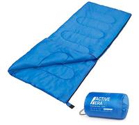 Active Era Saco de Dormir. Temperatura Confort 10°C a 15°C. Adultos y Niños. Camping, Viajes, excursiones, Actividades de Interior y Exterior - 190 x 75 cm - Azul